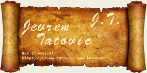 Jevrem Tatović vizit kartica